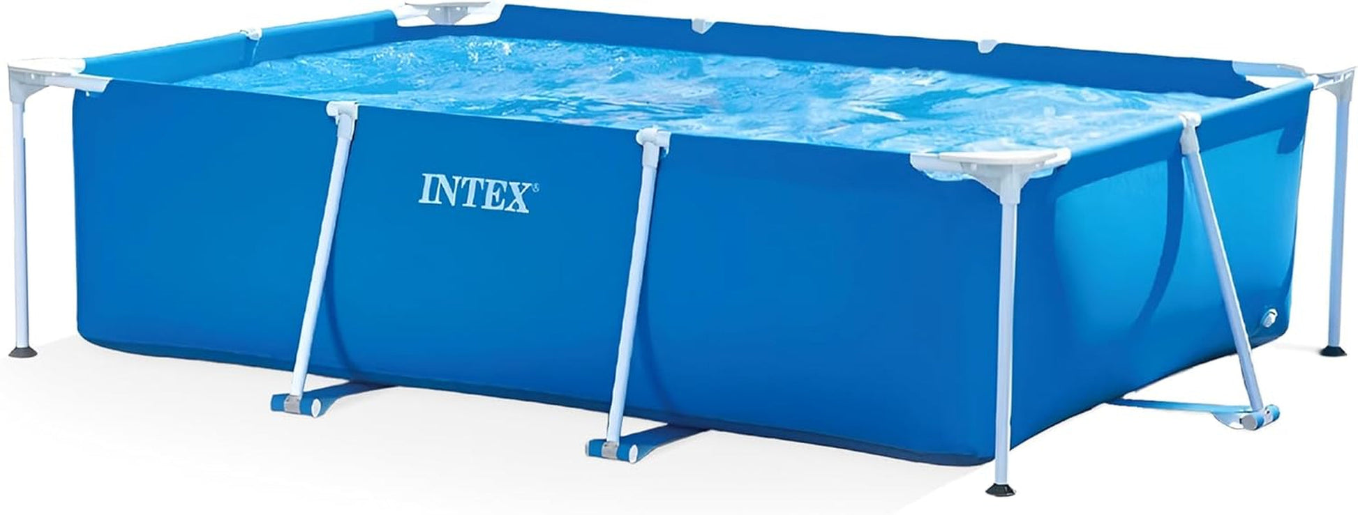 | 28272 Metal Frame Rectangular Outdoor Swimming Pool, Filter Pump Not Included, Capacity 3834 L, Measures 300 X 200 X 75 Centimeters - Colour Blue