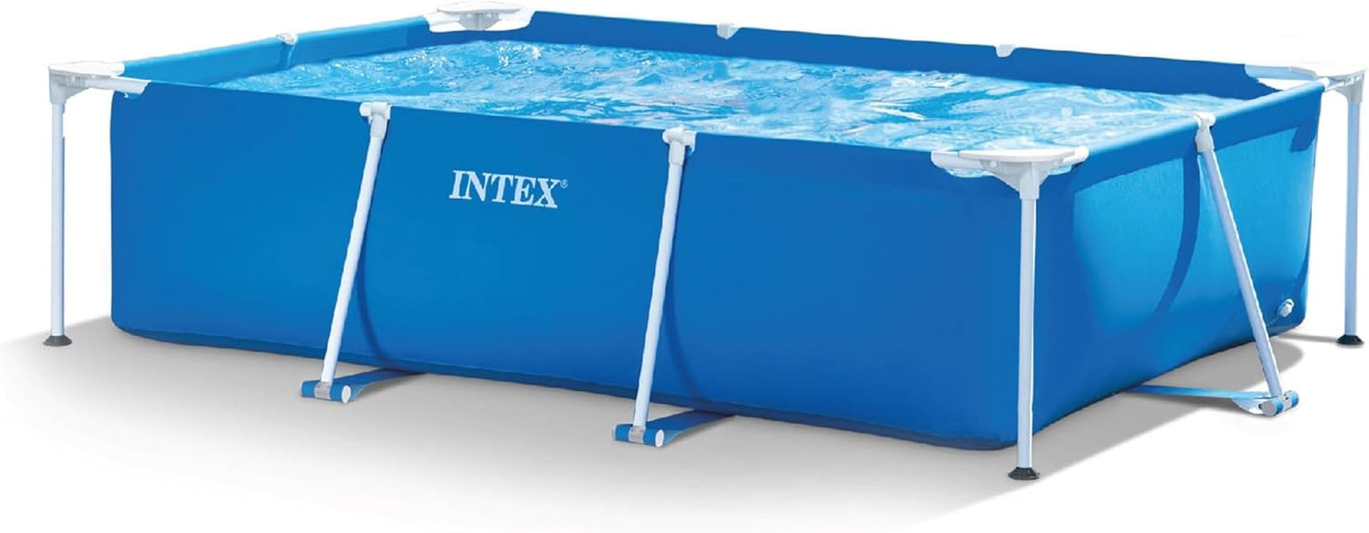 | 28272 Metal Frame Rectangular Outdoor Swimming Pool, Filter Pump Not Included, Capacity 3834 L, Measures 300 X 200 X 75 Centimeters - Colour Blue
