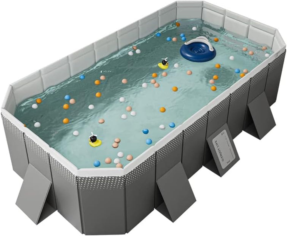 Frame Pools above Ground Pool Foldable Swimming Pool Collapsible Large Pool Ground Rectangle Pool (3M)