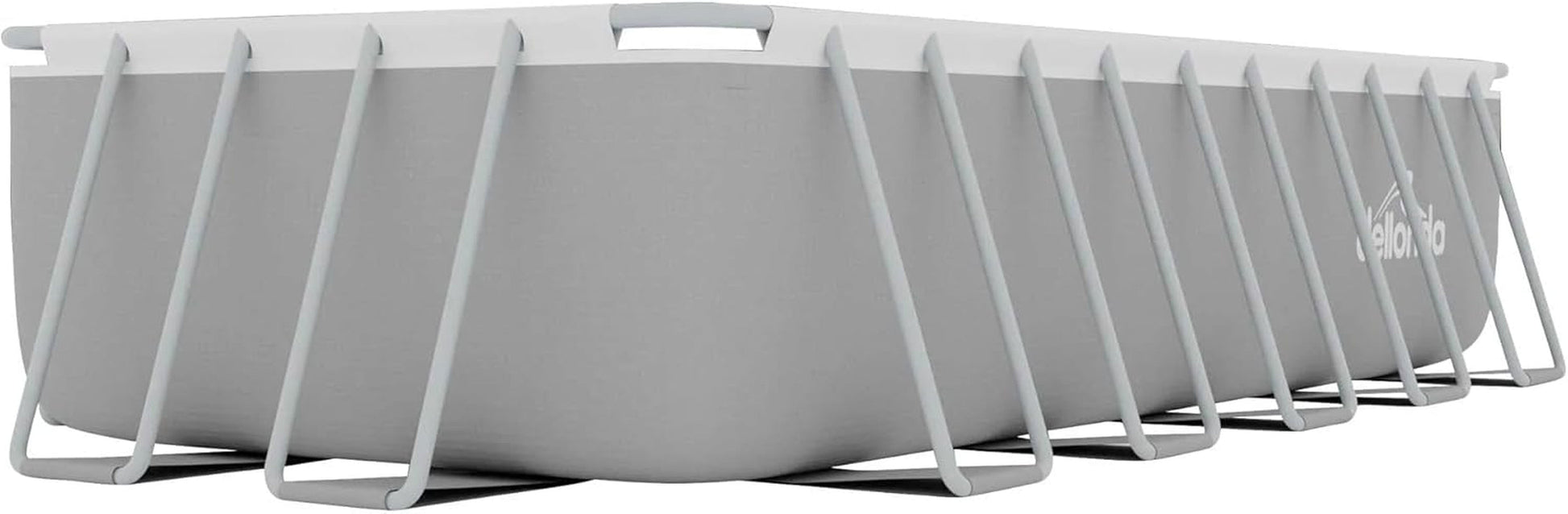 21Ft Deluxe Rectangular Steel Frame Swimming Pool with Step Ladder & Filter Pump - DL150