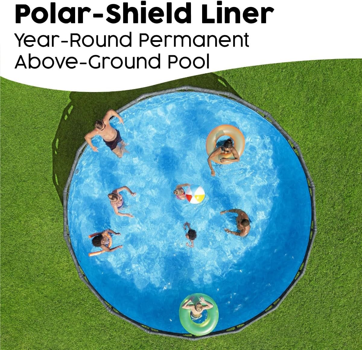 18Ft round Pool APX 365 Set, All Year-Round Swimming, above Ground, Complete Set, Grey
