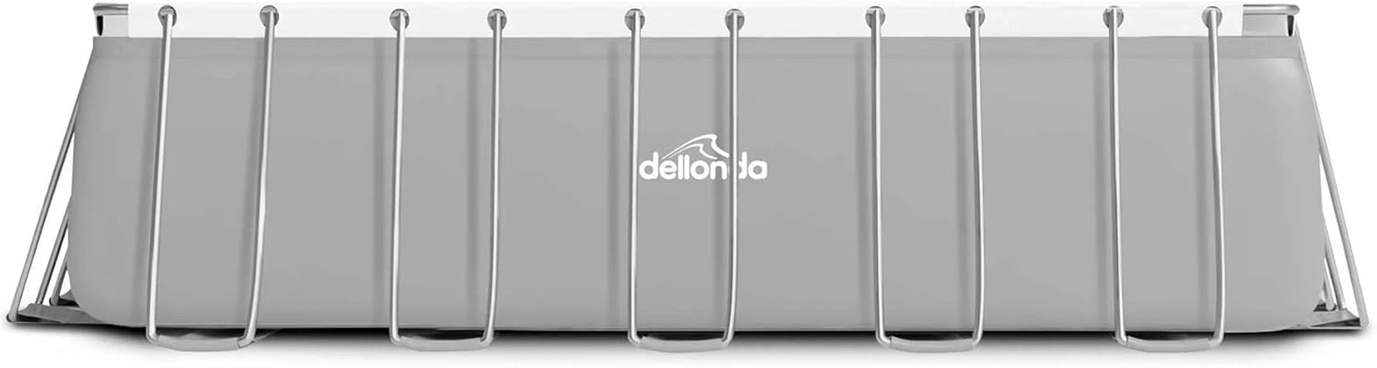 21Ft Deluxe Rectangular Steel Frame Swimming Pool with Step Ladder & Filter Pump - DL150